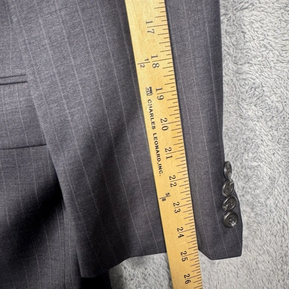Ralph Lauren Suit Men 41R 34x30 2 Piece Cuff Wool Pinstripe Blazer Slacks